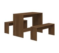 Ensemble à manger 3 pcs Chêne marron Bois d ingénierie Chêne marron G