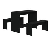 Vidaxl Ensemble De Salle À Manger 3 Pcs Noir Aggloméré Noir