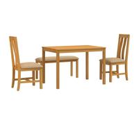 vidaXL Ensemble de Salle à Manger 4 pc Beige Bois de chêne Massif