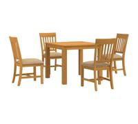 vidaXL Ensemble de Salle à Manger 5 pc Beige Bois de chêne Massif