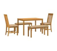 vidaXL Ensemble de Salle à Manger 5 pc Beige Bois de chêne Massif