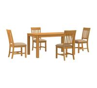vidaXL Ensemble de Salle à Manger 5 pc Beige Bois de chêne Massif