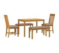 vidaXL Ensemble de Salle à Manger 5 pc Gris Bois de chêne Massif