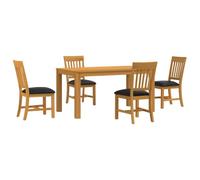 vidaXL Ensemble de Salle à Manger 5 pc Noir Bois de chêne Massif