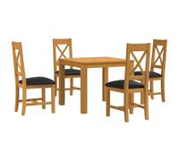 vidaXL Ensemble de Salle à Manger 5 pc Noir Bois de chêne Massif