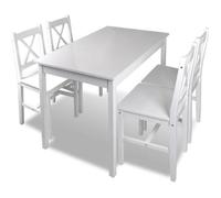 vidaXL Ensemble de salle à manger 5 pcs Blanc
