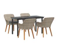vidaXL Ensemble de Salle à Manger avec Table carrée en Acier et Verre Gris Clair et Noir, 82 x 70 x 74 cm. Comprend des sièges pour Un mobilier d'extérieur Qui Tient la Route. Super pour Manger dehor