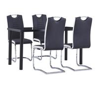 vidaXL Ensemble de salle à manger 5 pcs Similicuir Noir
