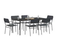 vidaXL Ensemble de Salle à Manger 7 pc Anthracite Acier