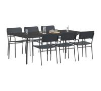 vidaXL Ensemble de Salle à Manger 7 pc Anthracite Acier