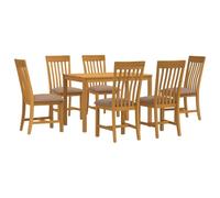 vidaXL Ensemble de Salle à Manger 7 pc Gris Bois de chêne Massif