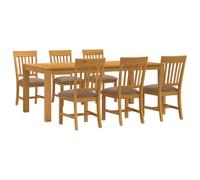 vidaXL Ensemble de Salle à Manger 7 pc Gris Bois de chêne Massif