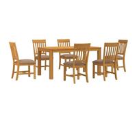 vidaXL Ensemble de Salle à Manger 7 pc Gris Bois de chêne Massif