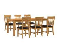 vidaXL Ensemble de Salle à Manger 7 pc Noir Bois de chêne Massif