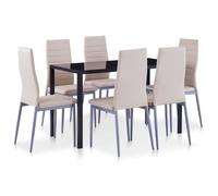vidaXL Ensemble de salle à manger 7 pcs Cappuccino
