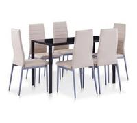 vidaXL Ensemble de salle à manger 7 pcs Cappuccino 281702 Beige G