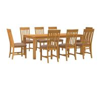 vidaXL Ensemble de Salle à Manger 9 pc Gris Bois de chêne Massif
