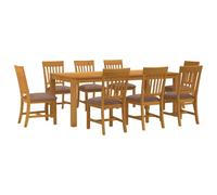 vidaXL Ensemble de Salle à Manger 9 pc Gris Bois de chêne Massif