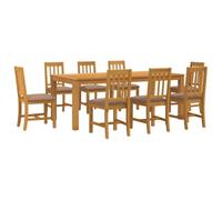 vidaXL Ensemble de Salle à Manger 9 pc Gris Bois de chêne Massif