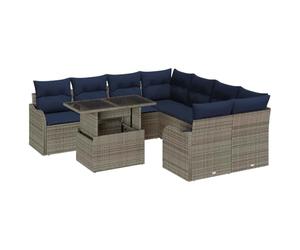 vidaXL Ensemble de Salle à Manger 9 pc Gris | Résiste à tous les temps, Peut accueillir jusqu'à 8 personnes confortablement, Look moderne qui embellit vos espaces