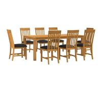 vidaXL Ensemble de Salle à Manger 9 pc Noir Bois de chêne Massif