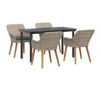 vidaXL Ensemble de Salle à Manger avec Table carrée en Acier et Verre Gris Clair et Noir, 82 x 70 x 74 cm. Comprend des sièges pour Un mobilier d'extérieur Qui Tient la Route. Super pour Manger dehor
