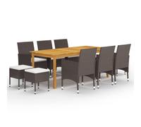 Vidaxl Ensemble De Salle À Manger De Jardin 11 Pcs Marron