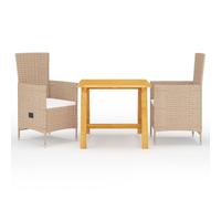 Vidaxl Ensemble De Salle À Manger De Jardin 3 Pcs Beige