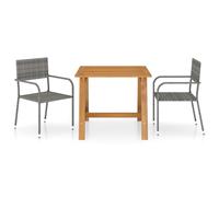 Vidaxl Ensemble De Salle À Manger De Jardin 3 Pcs Gris Gris