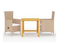 Vidaxl Ensemble De Salle À Manger De Jardin 3 Pcs Beige