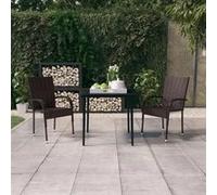vidaXL Ensemble de Salle à Manger de Jardin 3 pcs Mobilier à Dîner Table et Chaises de Repas Meubles de Terrasse Patio 3099401