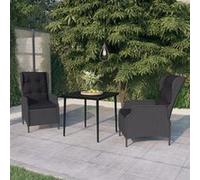 vidaXL 3-tlg. Garten-Essgruppe Dunkelgrau