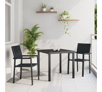 Vidaxl Ensemble De Salle À Manger De Jardin 3 Pièces En Rotin Poly Noir