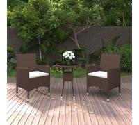 Vidaxl Ensemble De Salle À Manger De Jardin 3pcs Résine Tressée Marron