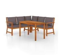 4-delige Tuinset met kussens massief acaciahout3154963