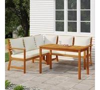 Vidaxl Ensemble De Salle À Manger De Jardin 4 Pcs Coussins Bois Acacia