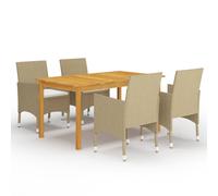 Vidaxl Ensemble De Salle À Manger De Jardin 5 Pcs Beige