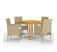 Vidaxl Ensemble De Salle À Manger De Jardin 5 Pcs Beige