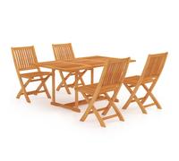 Vidaxl Ensemble De Salle À Manger De Jardin 5 Pcs Bois De Teck Massif