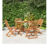 vidaXL Ensemble bistrot de jardin 5 pièces Bois d'acacia massif Table basse Chaise pliante 3152902 G
