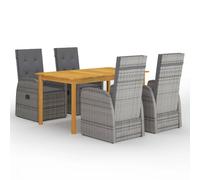 Vidaxl Ensemble De Salle À Manger De Jardin 5 Pcs Gris