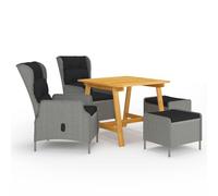 Vidaxl Ensemble De Salle À Manger De Jardin 5 Pcs Gris Clair