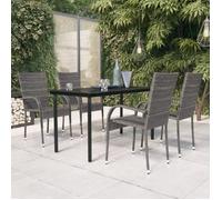 vidaXL Ensemble de salle à manger de jardin 5 pcs Gris et noir, 38.4 kg