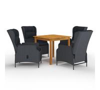 Vidaxl Ensemble De Salle À Manger De Jardin 5 Pcs Gris Foncé