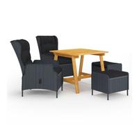 Vidaxl Ensemble De Salle À Manger De Jardin 5 Pcs Gris Foncé