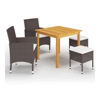 Vidaxl Ensemble De Salle À Manger De Jardin 5 Pcs Marron