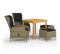 Vidaxl Ensemble De Salle À Manger De Jardin 5 Pcs Marron