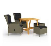 Vidaxl Ensemble De Salle À Manger De Jardin 5 Pcs Marron