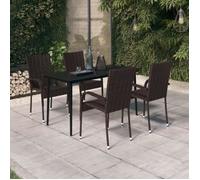 vidaXL Ensemble de jardin 5 pièces brun et noir