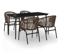 Vidaxl Ensemble De Salle À Manger De Jardin 5 Pcs Marron Marron
